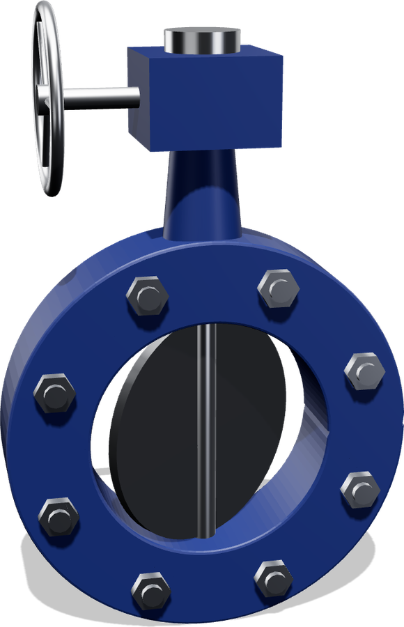 Gear-operated butterfly valve