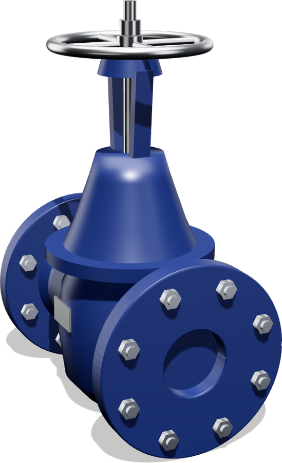 Flanged gate valve with handwheel